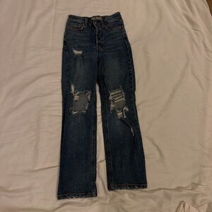 Wild Fable High Rise Distressed Jeans - Dark Blue